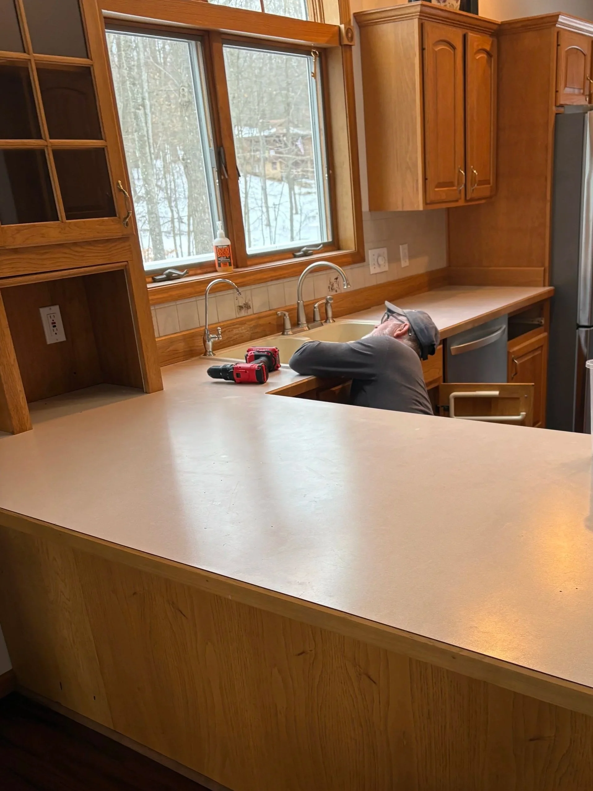Kitchen countertop project before work